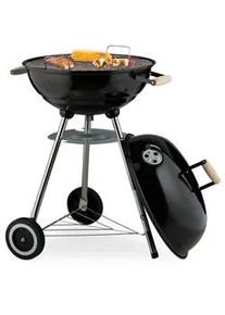 Relaxdays Kugelgrill , Schwarz , Metall, Kunststoff , 89 cm , Grills, Holzkohlegriller