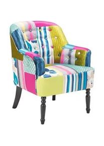 Beliani Sessel Polsterbezug Bunt Mandal , Multicolor , Textil , 59x86x57 cm , Wohnzimmer, Sessel, Polstersessel