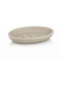 Kela Seifenschale , Grau , Keramik , 9.50x2.00x13.50 cm , Badaccessoires, Seifenschalen