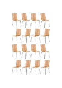 CLP Besucherstuhl 16er Set Holz eiche , Eichefarben , 43x87x47 cm , Arbeitszimmer, Besucherstühle