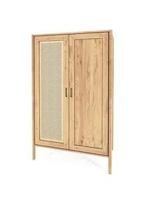 byoak Kleiderschrank INA Wildeiche , Beige , Holz , Kerneiche , 108x175x60 cm , Schlafzimmer, Kleiderschränke, Drehtürenschränke