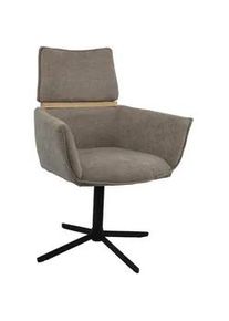 Mid.you Chefsessel , Hellbraun , Holz, Metall, Textil , Kautschukholz , massiv , X-Form , 62x86x56 cm , Büromöbel, Bürostühle, Chefsessel