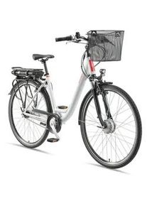 Telefunken E-Bike Cityrad Multitalent Rc657 28 Zoll Elektrofahrrad 536,5 Wh Frontmotor 7-Gang-Kettenschaltung , Weiß , Metall , 110 cm , Akkustatusanzeige , Freizeit, E-Mobilität, E-Bikes