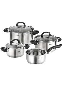 Kärcher Karcher Topfset Mia, Edelstahl, Induktion, 4-teilig , Edelstahlfarben , Kunststoff , Rund , hitzebeständige Griffe , Kochen, Töpfe, Topfsets
