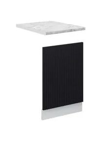 VICCO Frontblende Fame-Line, Schwarz gestreift, 45 cm, AP Marmor , Schwarz, Weiß , Holzwerkstoff , 45x67.4x1.6 cm , Küchen, Küchenmöbel, Küchenschränke, Küchenunterschränke