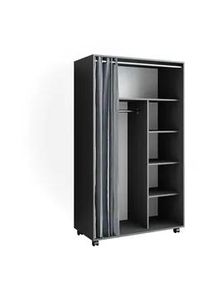 VICCO Kleiderschrank Doros Grau 100 x 168 cm , Grau, Grau , Holzwerkstoff , Rechteckig , 100x168x50 cm , Schlafzimmer, Kleiderschränke