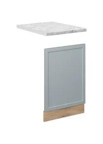 VICCO Frontblende Fame-Line Hellblau-grau 45 cm, AP Marmor , Hellblau, Honigeiche , Holzwerkstoff , Rechteckig , 45x67.4x1.6 cm , Küchen, Küchenmöbel, Küchenschränke, Küchenunterschränke