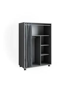 VICCO Kleiderschrank Doros Grau 100 x 146.6 cm offen rollbar , Grau, Grau , Holzwerkstoff , 5 Fächer , Rechteckig , 100x146.6x50 cm , Kinder- & Jugendzimmer, Kindermöbel, Kinderkleiderschränke
