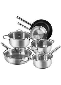 Kärcher Karcher Topfset Jovita, Edelstahl, Induktion, 10-teilig , Silberfarben , Metall , Rund , geschmacksneutral , Kochen, Töpfe, Topfsets
