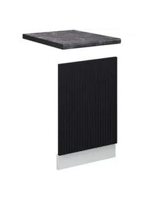 VICCO Frontblende Fame-Line, Schwarz gestreift, 45 cm, AP Anthrazit , Schwarz, Weiß , Holzwerkstoff , 45x67.4x1.6 cm , Küchen, Küchenmöbel, Küchenschränke, Küchenunterschränke