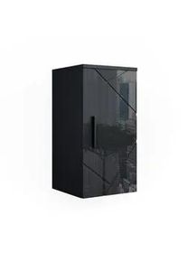 VICCO Badschrank Irma Anthrazit Hochglanz 30 x 59 cm , Schwarz Hochglanz, Anthrazit , Holzwerkstoff , 2 Fächer , Rechteckig , 30x59x24 cm , Badezimmer, Badezimmerschränke, Hängeschränke
