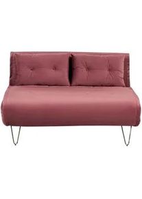 Beliani 2-Sitzer-Schlafsofa Samtstoff Rosa Vestfold , Pink , Textil , 130x81x80 cm , Wohnzimmer, Sofas & Couches, Schlafsofas