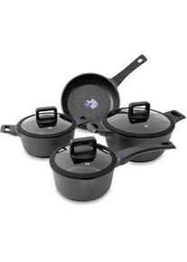 Kopf Topfset Thermo Pro, Aluguss, Induktion, Antihaftbeschichtung, 7-teilig , Schwarz , Kunststoff , Rund , antihaftbeschichtet , Kochen, Töpfe, Topfsets