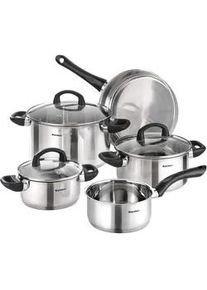 Kärcher Karcher Topfset Mia, Edelstahl, Induktion, 5-teilig , Edelstahlfarben , Kunststoff , Rund , hitzebeständige Griffe , Kochen, Töpfe, Topfsets