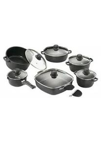 Kärcher Karcher Topfset, Aluguss, Antihaftbeschichtung, inkl. 2 Thermogrips, 12-teilig , Schwarz , Metall , antihaftbeschichtet , Kochen, Töpfe, Topfsets