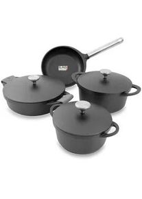 Kopf Topfset Atavola, Aluguss, Induktion, Antihaftbeschichtung, 8-teilig , Schwarz , Metall , Rund , antihaftbeschichtet , Kochen, Töpfe, Topfsets