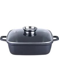 Kopf Bräter Santorin, Aluguss, Induktion, 3,8 Liter , Schwarz , Metall , Quadratisch , 28x7.4x28 cm , Kochen, Töpfe, Bräter