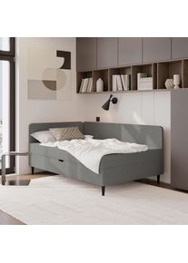 P & B Boxbett , Graphitfarben , Textil , H3 , H&ouml;he ca. 18 cm , 120x200 cm , Bettkasten , Schlafzimmer, Betten, Boxspringbetten