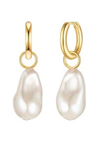 Yokoamii , Paar Creolen »Set: Y92« mit Perle , gelbgold , 40,8 mm , Damen-Creolen