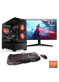 CSL , Gaming-PC-Komplettsystem »AeroVision V24436« 27 ′′ AMD Ryzen 7 GeForce RTX 5070 64 GB RAM 2.000 GB SSD , schwarz , Inkl. 27 Zoll Full-HD...