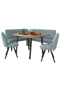 Home Affaire, Unisex, Eckbankgruppe &raquo;Mily Essecke, Sitzgruppe, Eckbankgruppe, K&uuml;chenbankgruppe&laquo; Set, 4er, 4 Stk. tlg. BESTSELLER, Mineral blue + 