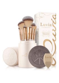 Luvia Cosmetics, Damen, Schmink-Set &raquo;Prime Vegan Champagne&laquo; Kosmetikpinsel-Set, champagnergold, champagnergold, professionelles Make-up Kit mit edler 