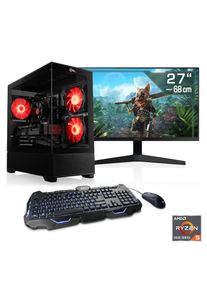 CSL , Gaming-PC-Komplettsystem »AeroVision V24356« 27 ′′ AMD Ryzen 5 GeForce RTX 5070 32 GB RAM 1.000 GB SSD , schwarz , Inkl. 27 Zoll Full-HD...