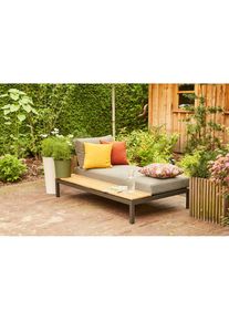 siena GARDEN , Gartenlounge-Set »Alvida« Set, 8 Stk. tlg. bestehend aus 2 Liegen und 4 Kissen , matt anthrazit, teak +