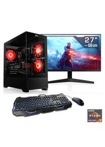 CSL , Gaming-PC-Komplettsystem »AeroVision V24369« 27 ′′ AMD Ryzen 7 GeForce RTX 5070 64 GB RAM 2.000 GB SSD , schwarz , Inkl. 27 Zoll Full-HD...