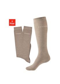 Copenhagen Studios , Kniestrümpfe Packung, 2 Paar tlg. mit weicher wärmender Wolle , 2x beige meliert , 35-38 , 35-38 , Weiche Wollkniestümpfe in...