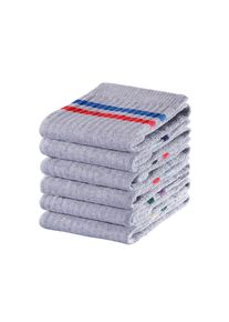 GO IN, Damen, Freizeitsocken Packung, 6 Paar tlg. mit farbigen Streifen, grau, 23-26, grau, Sportsocken geringelt