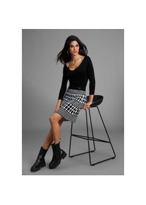 Bruno Banani, Damen, Strickkleid Ohne Taschen mit tollem Jacquard-Rock, schwarz-wei&szlig;, N-Gr, 36 -N-Gr, schwarz-wei&szlig;, Strickkleid im casual Stil f&uuml;r 