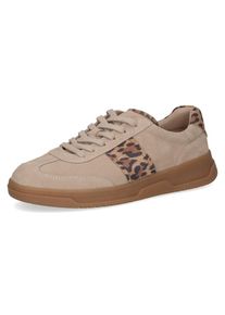 Caprice, Damen, Sneaker , Freizeitschuh, Halbschuh, Schn&uuml;rschuh mit Bes&auml;tzen in Leooptik, beige-leo, 40, beige-leo, Modischer Retro Sneaker von 