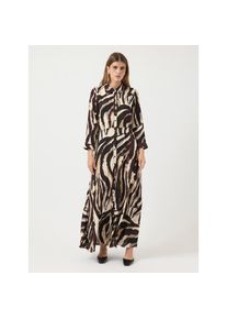 Y.A.S , Hemdblusenkleid »YASSAVANNA LONG SHIRT DRESS« Sommerkleid, mit 3/4 Ärmel , Sandshell AOP:Zebra Print , N-Gr , XS -N-Gr , XS , 3/4-Ärmel und...