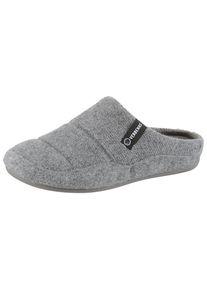 VERBENAS , Pantoffel »Earth Picos« Hausschuh, Clog, Schlappen, Wohlfühlschuh mit Label , hellgrau , 41 , 41 , Klassischer Hausschuh zum Schlupfen