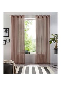 my home , Gardine »XANA mit Ösen, Kräuselband oder Schlaufen« Ösen 1 Stk. tlg. Bestseller, einfarbig, 1 bzw. 2 Schals, pflegeleicht, Schal , taupe...