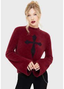 Killstar - Dead Romantic Red - Pullover - röd - XS - 70% polyester, 27% viskos, 3% elastan,Stickat