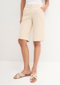 bonprix Bermudy bawełniane utility w długości do kolan, beżowy, 46