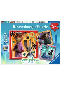 Ravensburger - Puzzle 3x49 pièces enfant Une nouvelle mission / Zootopie 2 - de 5 ans