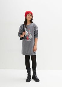 Sweatkjole med paljetter til barn, grå, størrelse 164/170, bonprix