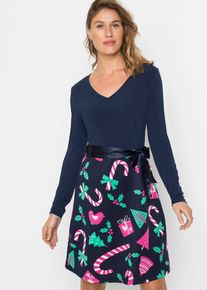 A-formet minikjole, blå, størrelse 40/42 (M), bonprix