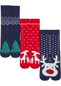 Termosokker med mykt frottéfôr (3-pack), blå, størrelse 27-30, bonprix