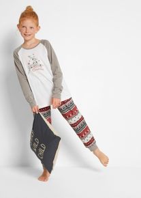 Pyjamas i 100% økologisk bomull (2-delt sett), grå, størrelse 152/158, bonprix