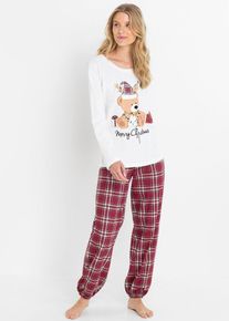Pyjamas i 100% økologisk bomull, hvit, størrelse 44/46 (L), bonprix