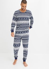 Pyjamas av økologisk bomull med lange ermer, blå, størrelse 60/62 (XXL), bonprix