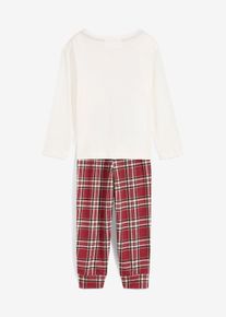 Pyjamas i 100% økologisk bomull (2-delt sett), hvit, størrelse 104/110, bonprix