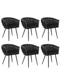 TecTake Set sedie da pranzo Astano in velluto, design a nodo - 405529