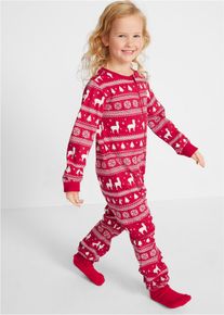Combipyjama enfant 100% coton - rouge - taille 104/110 - 100% coton - bonprix