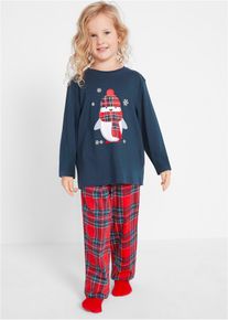 Pyjama 100% coton (ens. 2 pces) - bleu - taille 128/134 avec coton - bonprix