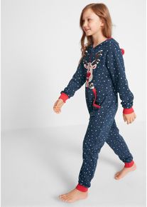 Combinaison enfant en molleton - bleu - taille 128/134 avec coton - bonprix